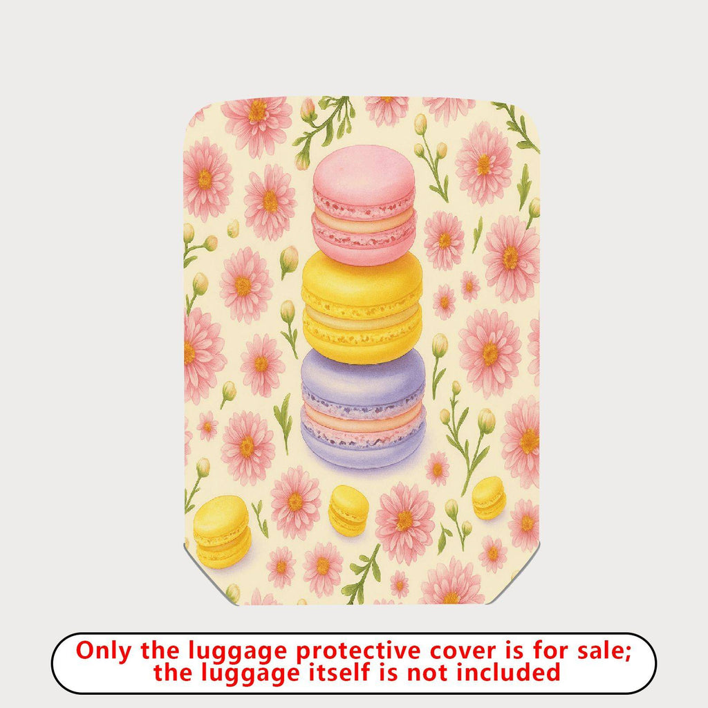 1-Piece Floral Macaron Pastel Cute Colorful Fun  Suitcase Luggage Cover, Stretch Protective Sleeve