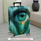 1-Piece Eye Forest Landscape Nature Art Creative  Suitcase Luggage Cover, Stretch Protective Sleeve