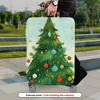 1-Piece Christmas Tree Decorative Festive Holiday Colorful  Suitcase Luggage Cover, Stretch Protective Sleeve