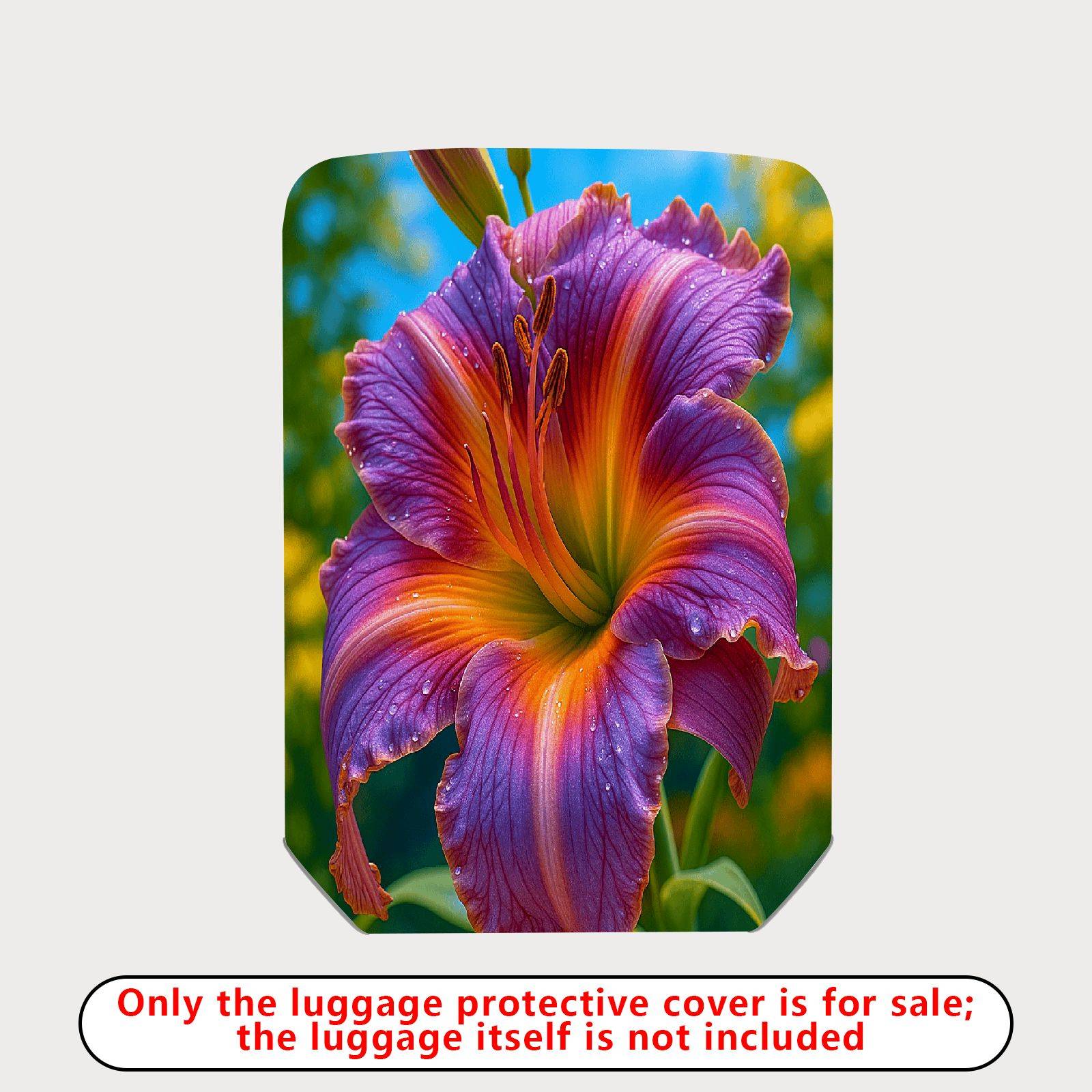 1-Piece Flower Pattern Colorful Artistic Vibrant Nature Beautiful  Suitcase Luggage Cover, Stretch Protective Sleeve