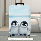 1-Piece Cute Adorable Winter Penguin Snow Friends  Suitcase Luggage Cover, Stretch Protective Sleeve