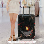 1-Piece Black Cat Glowing Eyes Red Scratches Abstract Artistic  Suitcase Luggage Cover, Stretch Protective Sleeve
