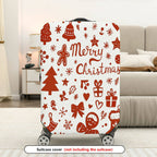 1-Piece Christmas Festive Holiday Merry Gingerbread Snowman  Suitcase Luggage Cover, Stretch Protective Sleeve