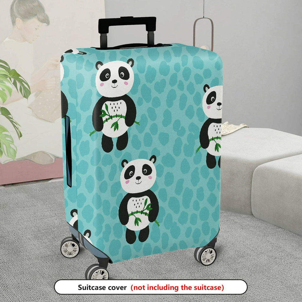 1-Piece Cute Panda Animal Pattern Blue Travel  Suitcase Luggage Cover, Stretch Protective Sleeve