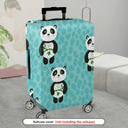 1-Piece Cute Panda Animal Pattern Blue Travel  Suitcase Luggage Cover, Stretch Protective Sleeve