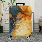 1-Piece Abstract Artistic Splash Golden Blue Marble Whirl  Suitcase Luggage Cover, Stretch Protective Sleeve