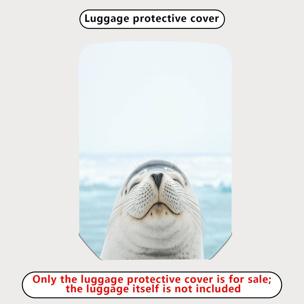 1-Piece Cute Seal Ocean Animal Blue Unique Fun  Suitcase Luggage Cover, Stretch Protective Sleeve