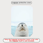 1-Piece Cute Seal Ocean Animal Blue Unique Fun  Suitcase Luggage Cover, Stretch Protective Sleeve