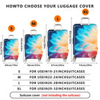 1-Piece Floral Abstract Colorful Gradient Vibrant Artistic  Suitcase Luggage Cover, Stretch Protective Sleeve