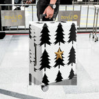 1-Piece Christmas Tree Star Holiday Festive Luggage  Suitcase Luggage Cover, Stretch Protective Sleeve