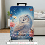 1-Piece Floral Owl Butterfly Starry Nature Dreamy  Suitcase Luggage Cover, Stretch Protective Sleeve