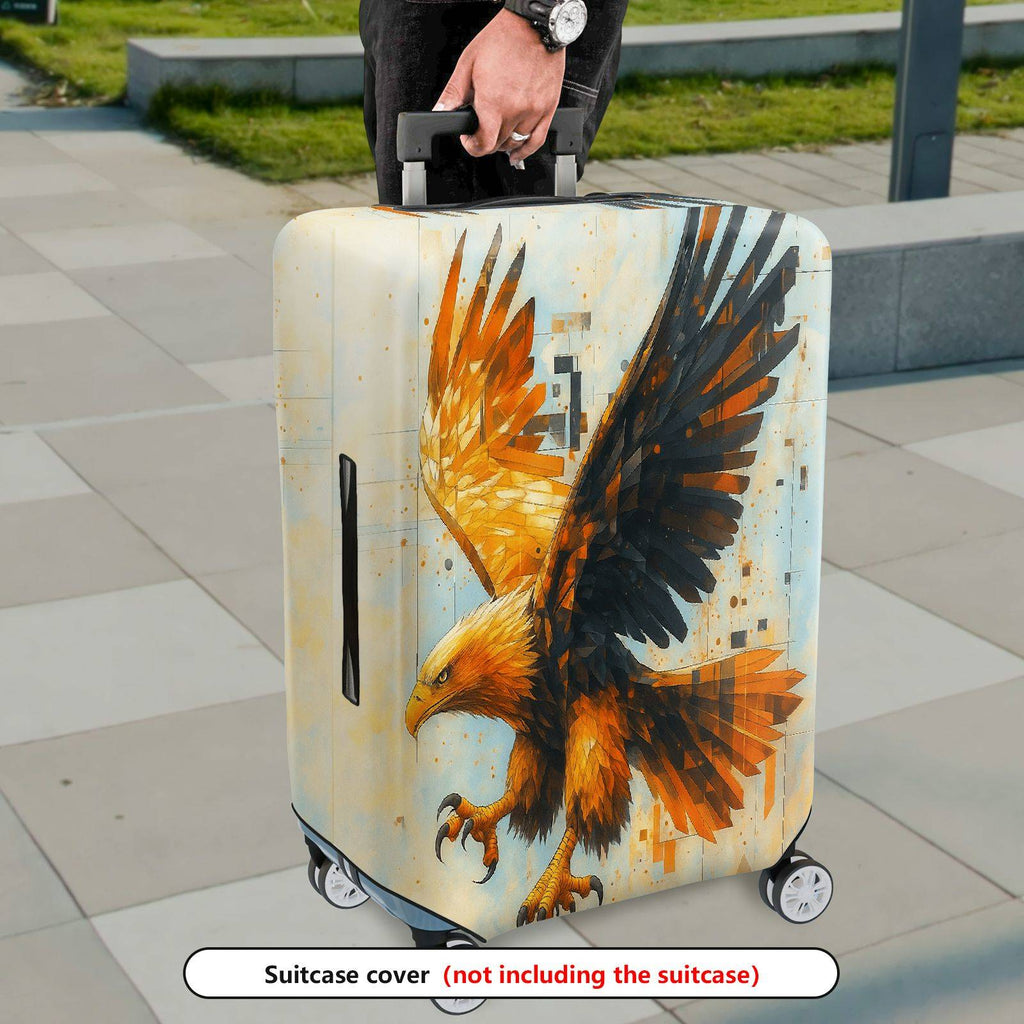 1-Piece Stylish Colorful Eagle Modern Art Geometric Travel  Suitcase Luggage Cover, Stretch Protective Sleeve