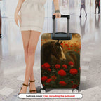 1-Piece Horse Floral Sunset Nature Art  Suitcase Luggage Cover, Stretch Protective Sleeve
