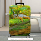 1-Piece Cute Relaxed Squirrel Forest Nature Wildlife  Suitcase Luggage Cover, Stretch Protective Sleeve