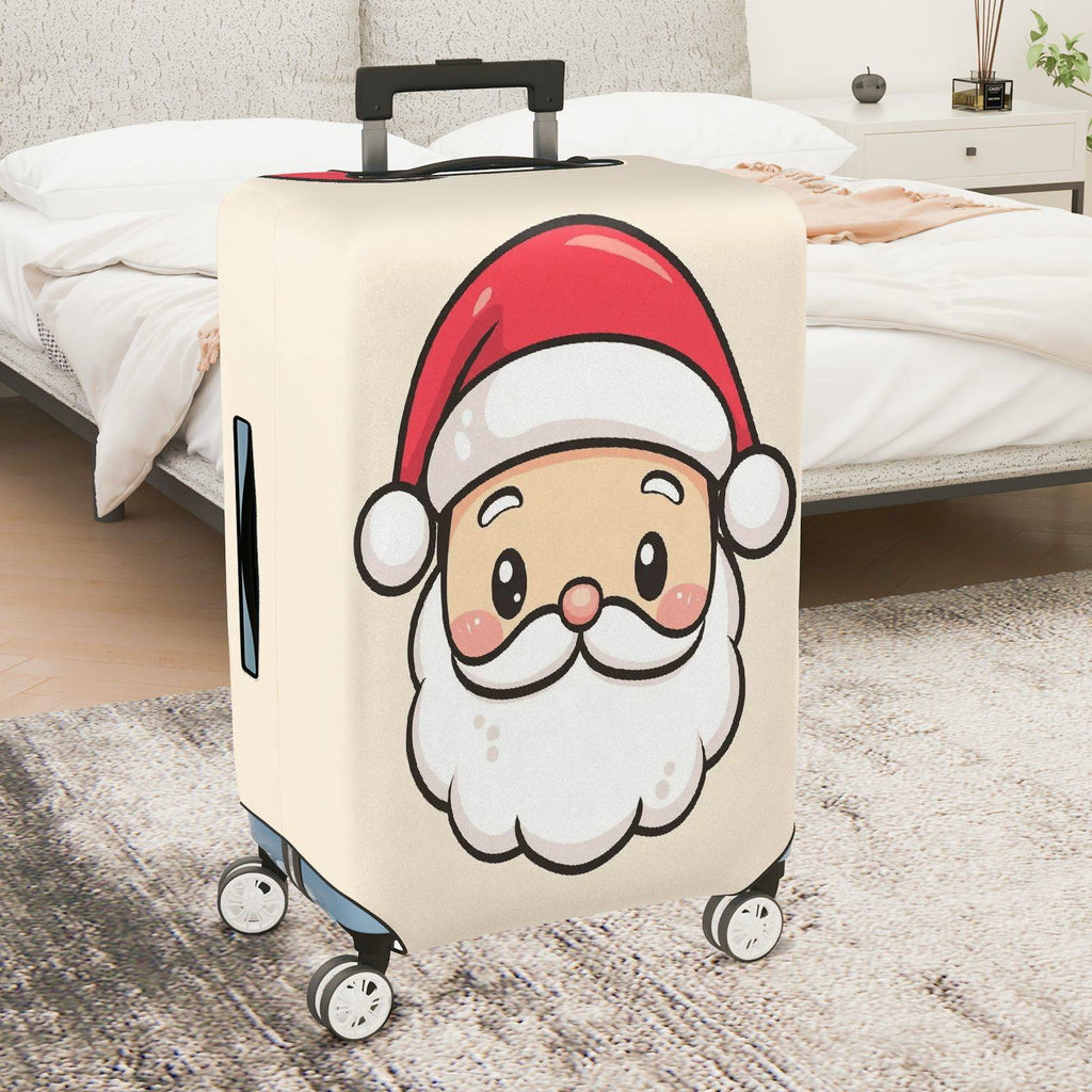 1-Piece Santa Claus  Cute Festive Holiday Fun  Suitcase Luggage Cover, Stretch Protective Sleeve