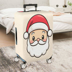 1-Piece Santa Claus  Cute Festive Holiday Fun  Suitcase Luggage Cover, Stretch Protective Sleeve