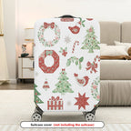 1-Piece Christmas Holiday Ornament Tree Gift Wreath Snowflake  Suitcase Luggage Cover, Stretch Protective Sleeve