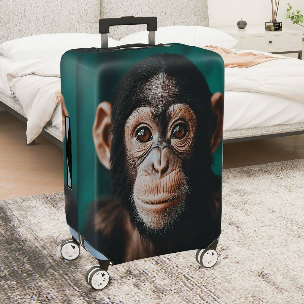 1-Piece Animal Jungle Face Ears Unique Creative  Suitcase Luggage Cover, Stretch Protective Sleeve