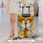1-Piece Dove Cross Floral Religious Spiritual Peace  Suitcase Luggage Cover, Stretch Protective Sleeve