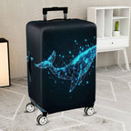 1-Piece Cosmic Whale Starry Network Futuristic Digital Abstract  Suitcase Luggage Cover, Stretch Protective Sleeve