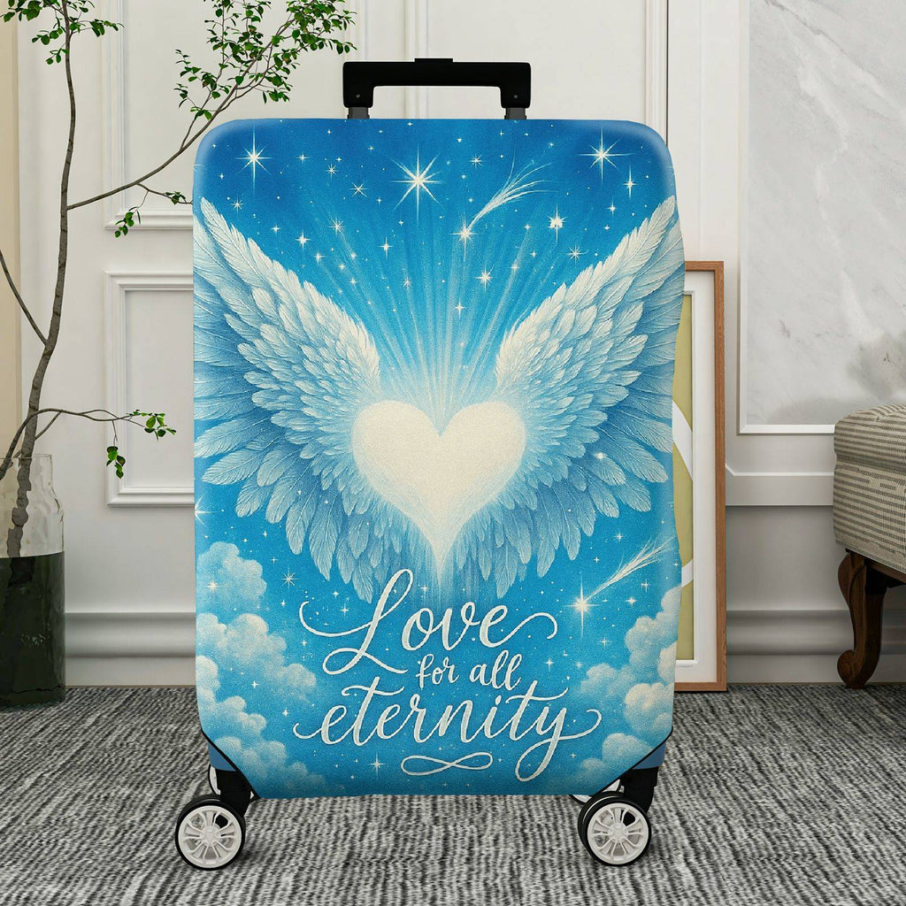 1-Piece Angel Heart Wings Starry Sky Eternal Love  Suitcase Luggage Cover, Stretch Protective Sleeve