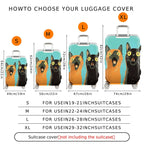 1-Piece Funny Colorful Cute Cat Abstract  Suitcase Luggage Cover, Stretch Protective Sleeve