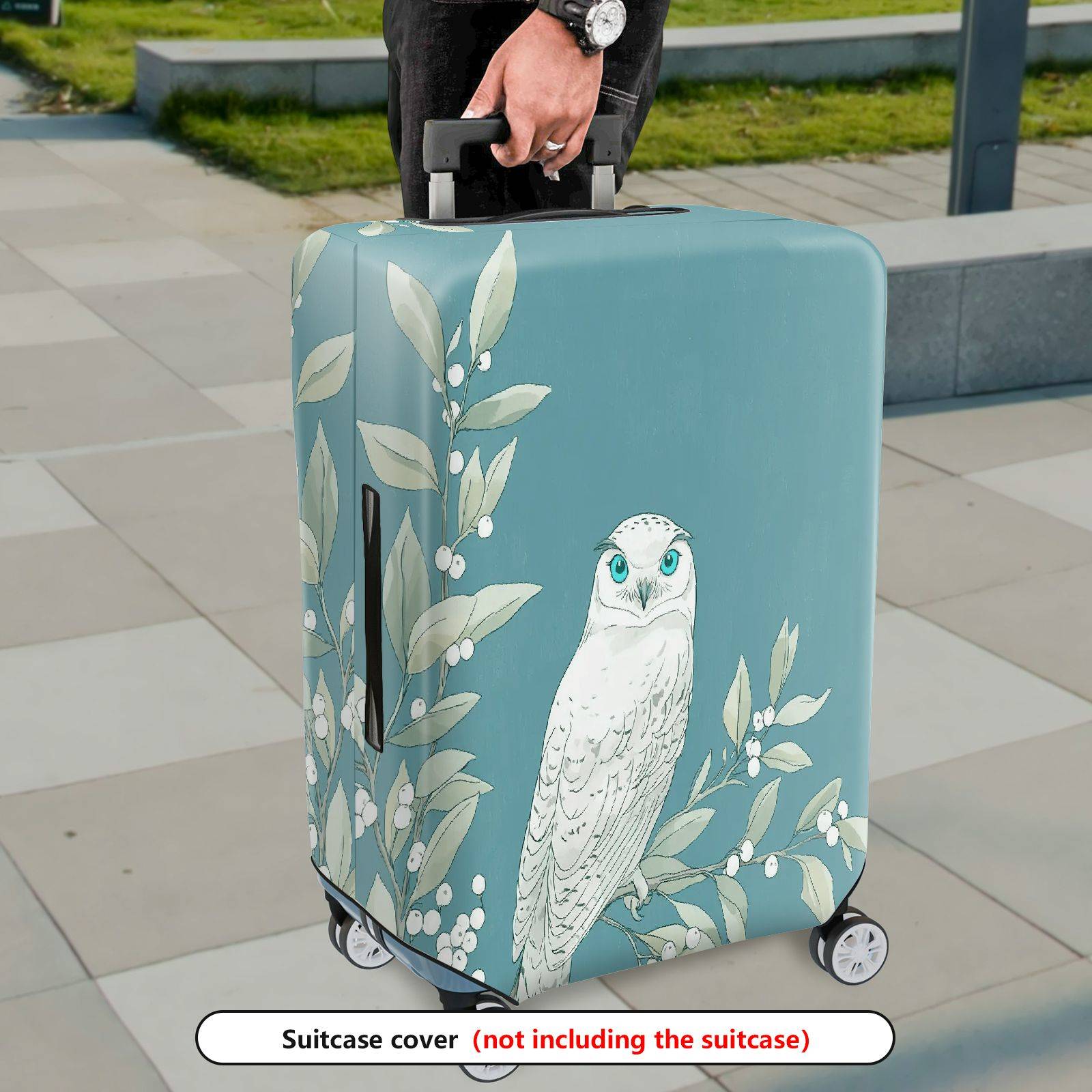 1-Piece Nature Floral Bird Animal Owl  Suitcase Luggage Cover, Stretch Protective Sleeve