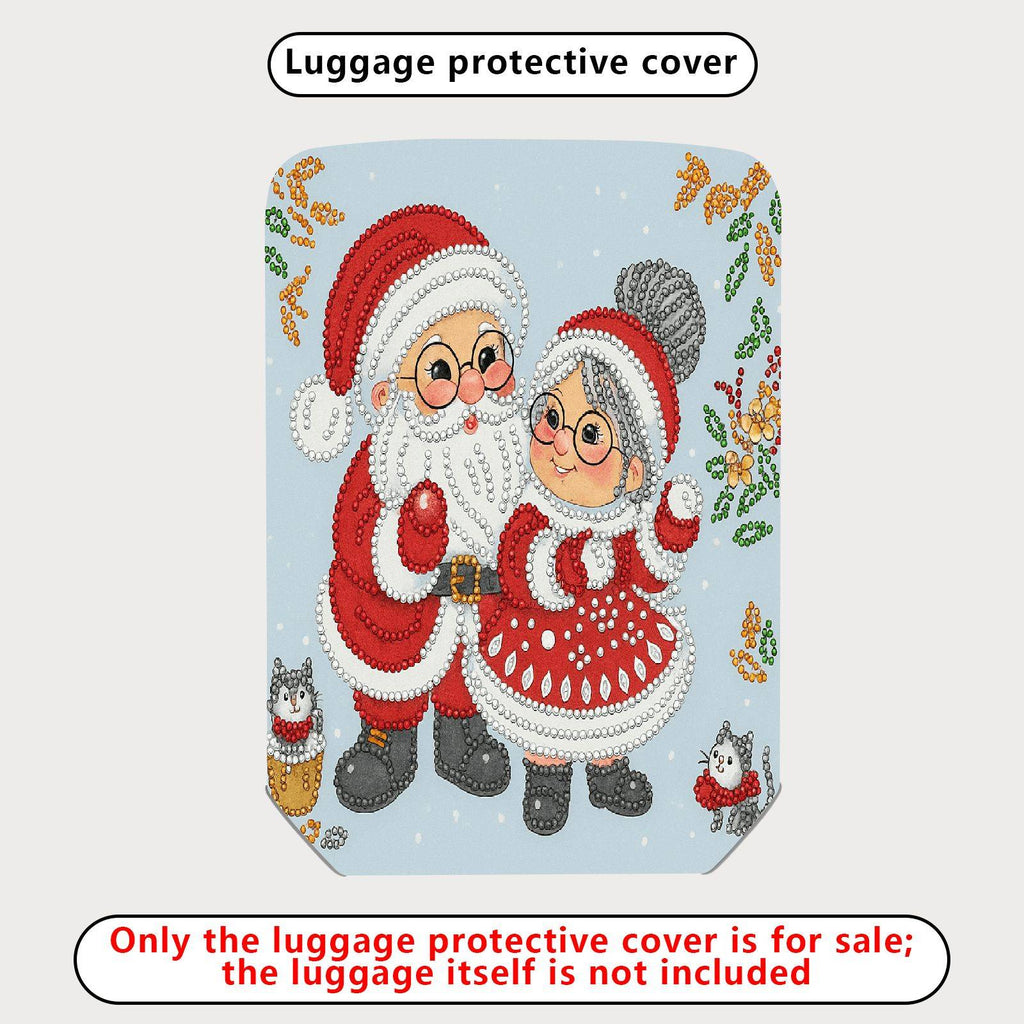 1-Piece Santa Claus Reindeer Snowflakes Holiday Christmas  Suitcase Luggage Cover, Stretch Protective Sleeve