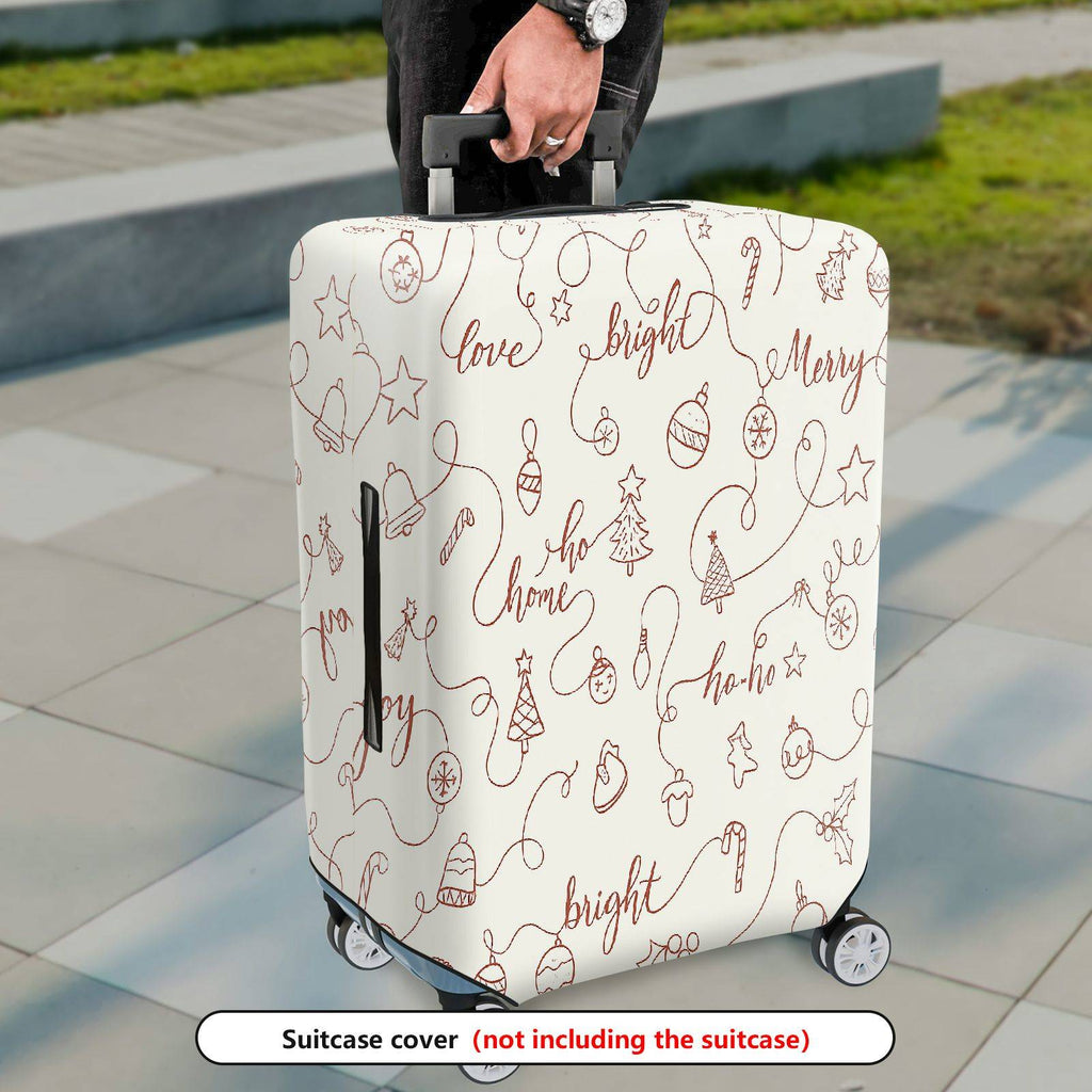 1-Piece Christmas Holiday Festive Merry Joy Pattern  Suitcase Luggage Cover, Stretch Protective Sleeve
