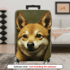 1-Piece Animal Ear Artistic Green Nature Travel  Suitcase Luggage Cover, Stretch Protective Sleeve