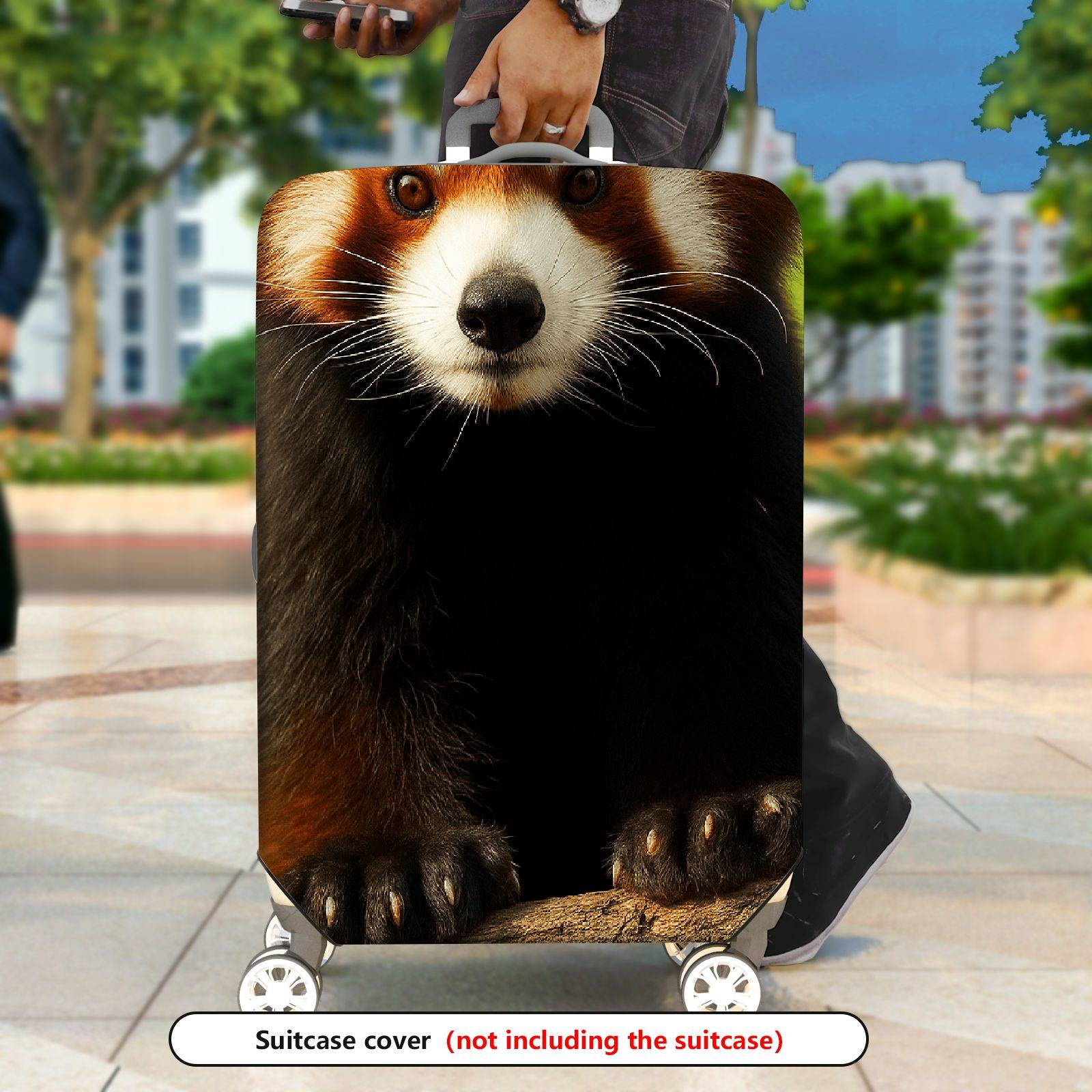 1-Piece Red Panda Animal Nature Cute Wildlife Travel  Suitcase Luggage Cover, Stretch Protective Sleeve
