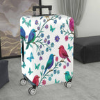 1-Piece Birds Floral Butterfly Branch Colorful  Suitcase Luggage Cover, Stretch Protective Sleeve
