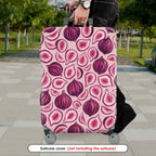 1-Piece Pink Fig Pattern Travel Holiday Fruit Modern Stylish  Suitcase Luggage Cover, Stretch Protective Sleeve
