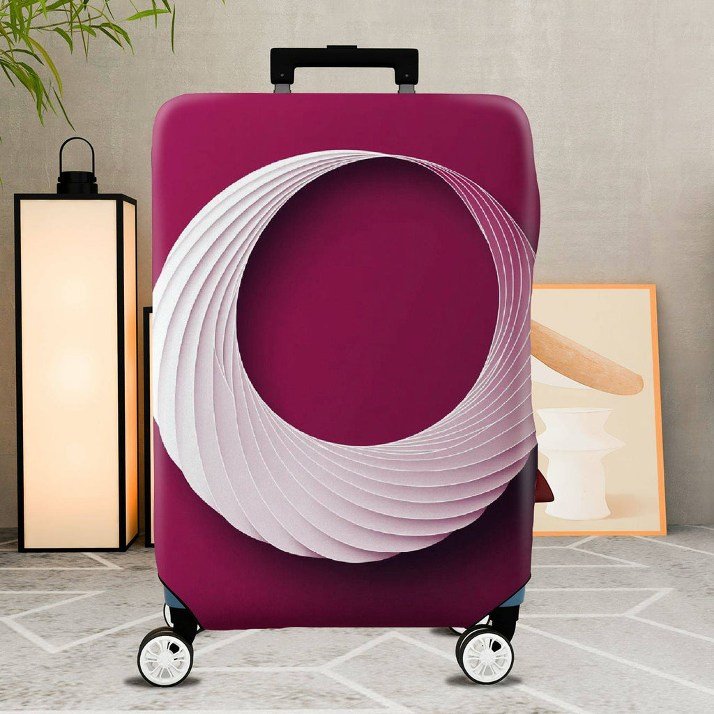 1-Piece Modern Geometric Elegant Stylish Unique Burgundy  Suitcase Luggage Cover, Stretch Protective Sleeve