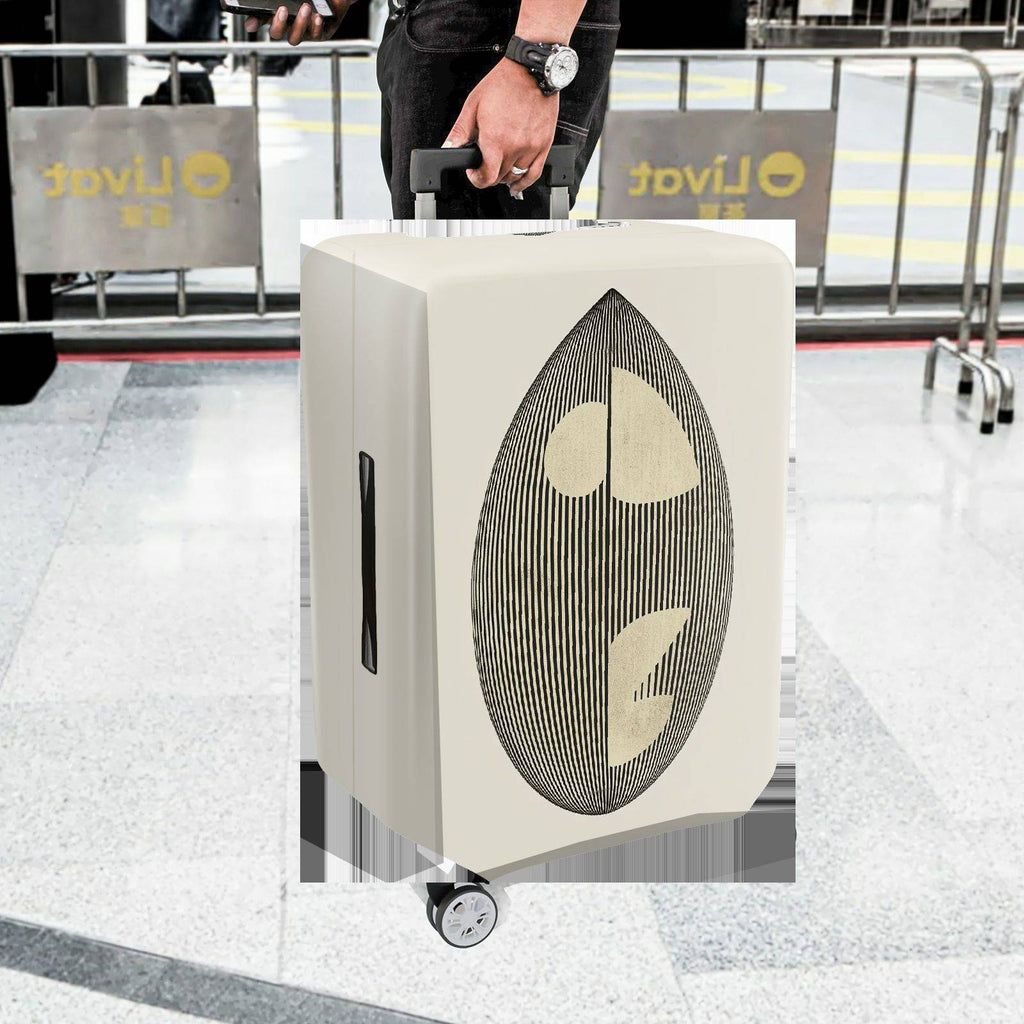 1-Piece Geometric Abstract Black White Minimalist Art Chic Modern  Suitcase Luggage Cover, Stretch Protective Sleeve