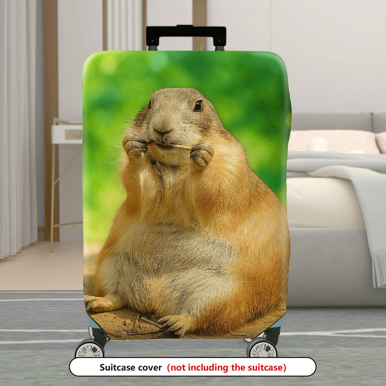 1-Piece Cute Animal Prairie Dog Nature Wildlife Art  Suitcase Luggage Cover, Stretch Protective Sleeve