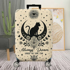 1-Piece Mystical Vintage Floral Black Cat Eye Star  Suitcase Luggage Cover, Stretch Protective Sleeve