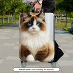 1-Piece Cute Adorable Cat Portrait Feline Travel  Suitcase Luggage Cover, Stretch Protective Sleeve