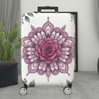 1-Piece Floral Mandala Rose Leaf Artistic Bohemian Spiritual  Suitcase Luggage Cover, Stretch Protective Sleeve