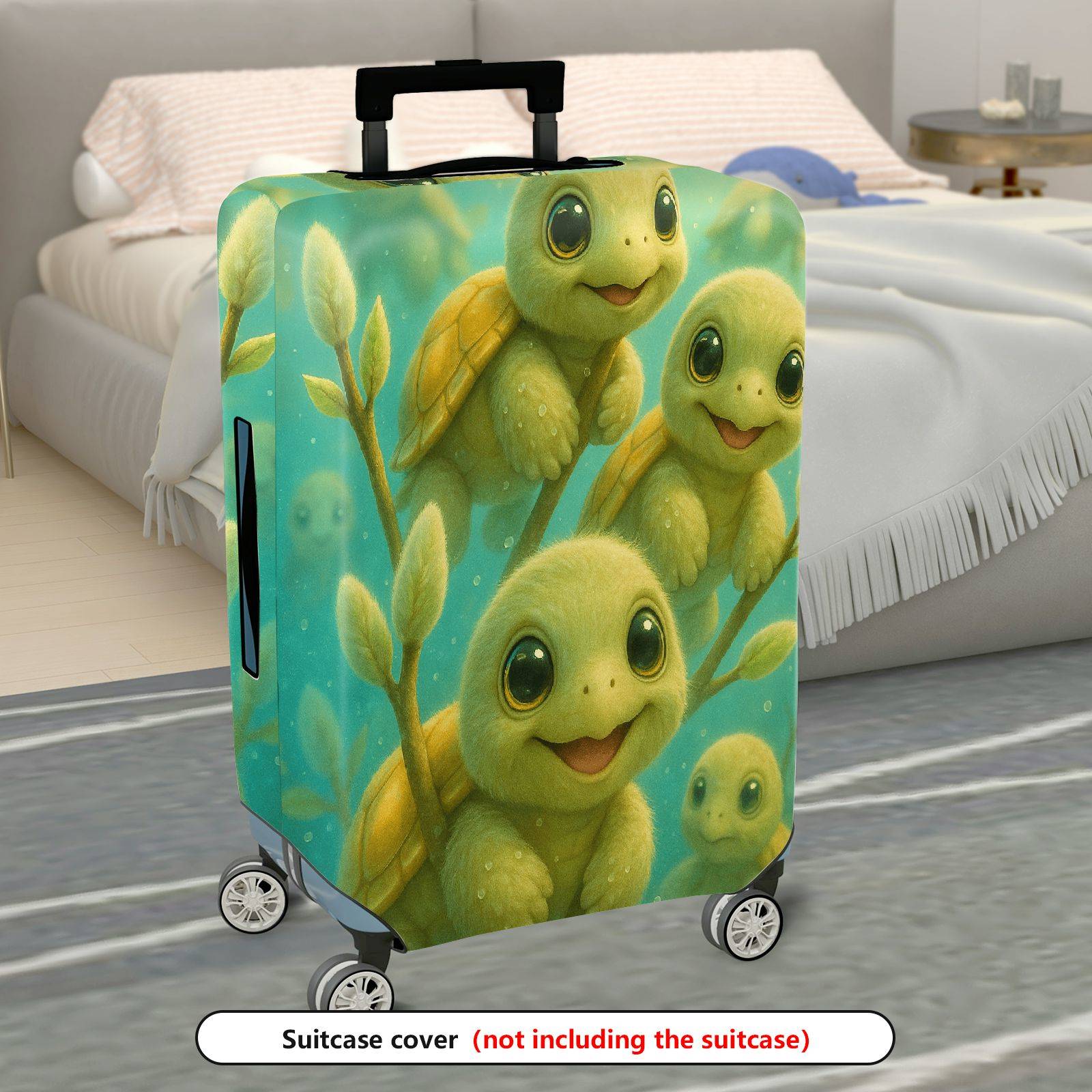 1-Piece Leaf Green Nature Floral Abstract  Suitcase Luggage Cover, Stretch Protective Sleeve