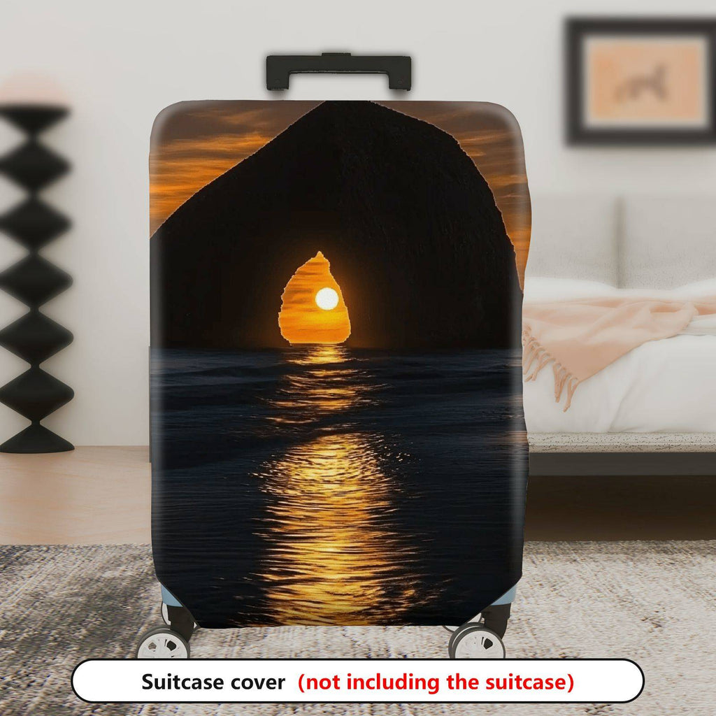 1-Piece Sunset Ocean Arch Nature Landscape Scenic Evening  Suitcase Luggage Cover, Stretch Protective Sleeve