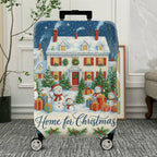1-Piece Snowman Christmas Celebration Winter Holiday Gift House  Suitcase Luggage Cover, Stretch Protective Sleeve
