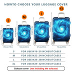 1-Piece Galaxy Nebula Blue Cosmic Star Spiral  Suitcase Luggage Cover, Stretch Protective Sleeve