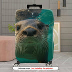 1-Piece Cute Otter Underwater Nature Animal Fun  Suitcase Luggage Cover, Stretch Protective Sleeve