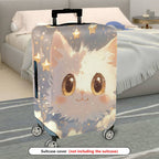 1-Piece Cute Cat Starry Night  Animal Lovely  Suitcase Luggage Cover, Stretch Protective Sleeve