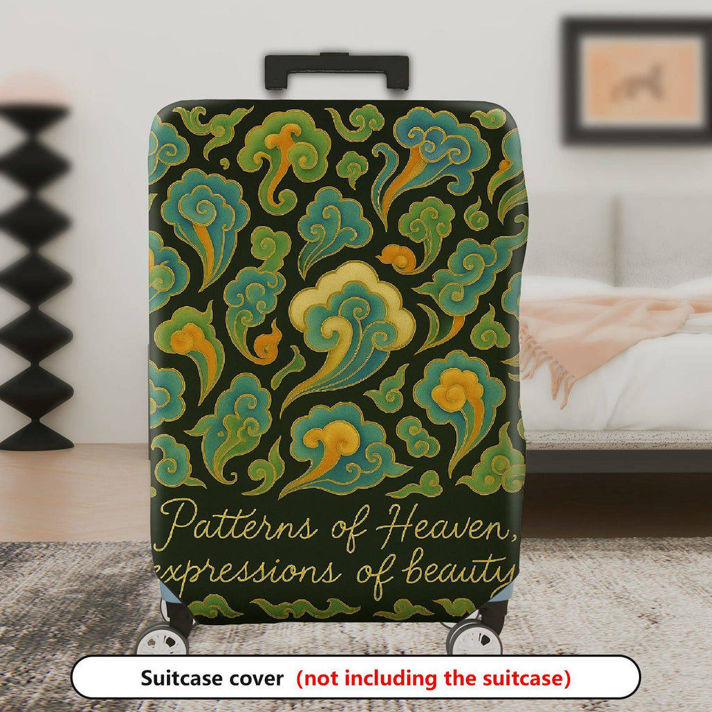 1-Piece Abstract Floral Cloud Retro Ethnic Artistic  Suitcase Luggage Cover, Stretch Protective Sleeve