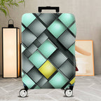 1-Piece Abstract Geometric Modern Artistic Colorful  Suitcase Luggage Cover, Stretch Protective Sleeve