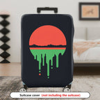 1-Piece Sunset Horizon Dripping Abstract Landscape Art  Suitcase Luggage Cover, Stretch Protective Sleeve