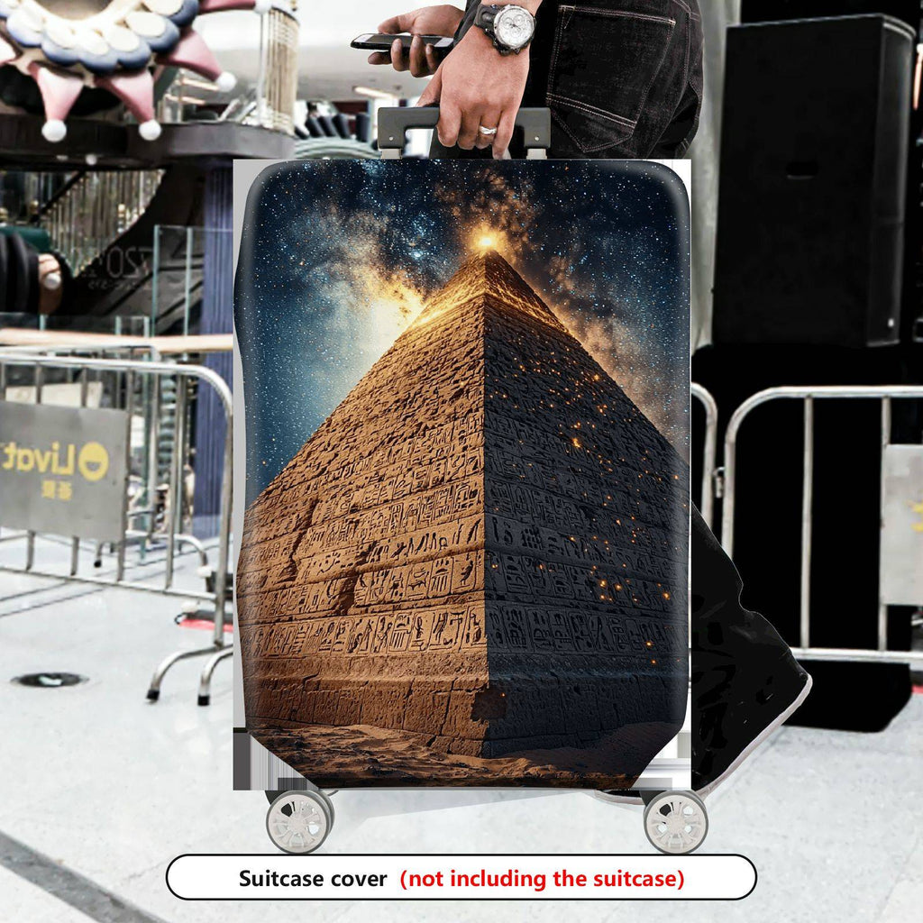 1-Piece Cosmic Pyramid Starry Night Ancient Mystical Galactic  Suitcase Luggage Cover, Stretch Protective Sleeve