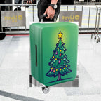 1-Piece Christmas Tree Festive Holiday Decoration Green Cheerful  Suitcase Luggage Cover, Stretch Protective Sleeve